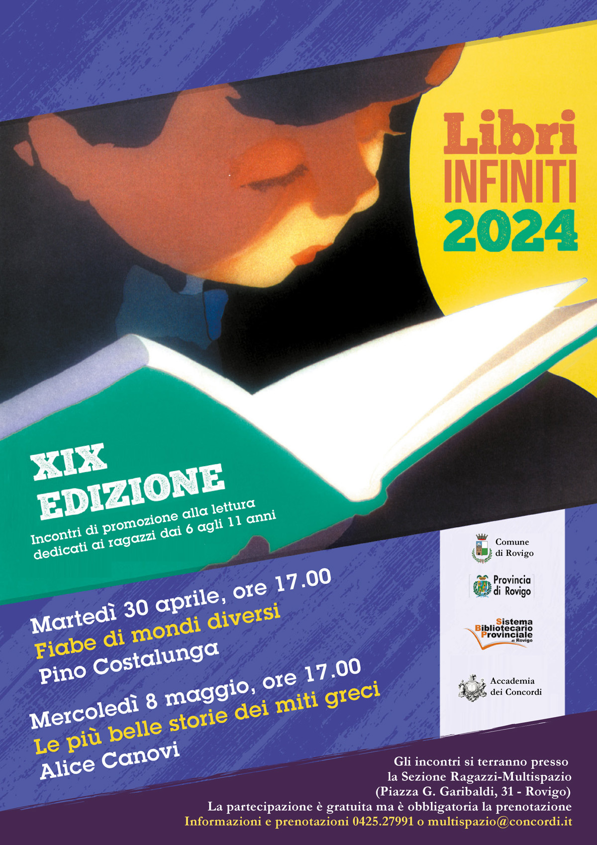 Locandina progetto Libri Infiniti 2024 in Accademia dei Concordi
